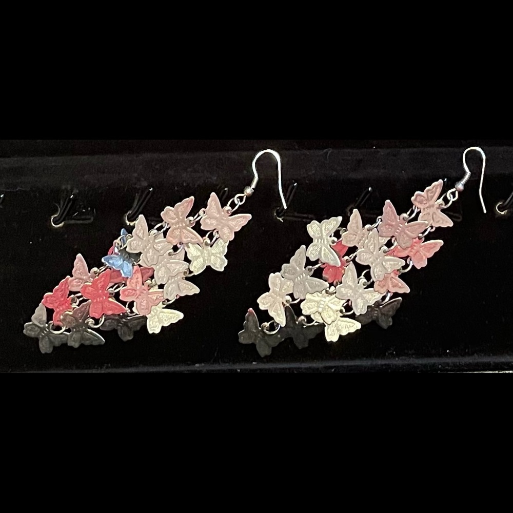 Never worn butterfly dangle earrings